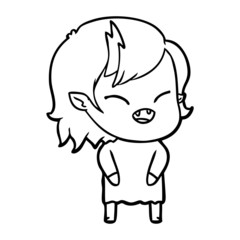 cartoon laughing vampire girl