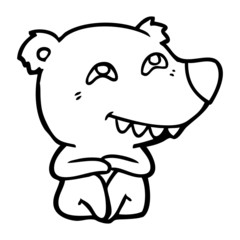 cartoon polar bear showing teeth