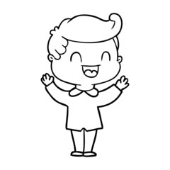cartoon happy man