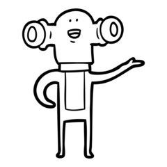 friendly cartoon alien gesturing