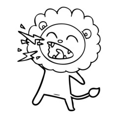 cartoon roaring lion