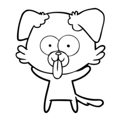 cartoon dog with tongue sticking out