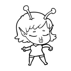 cartoon alien girl