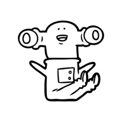 friendly cartoon alien sitting down