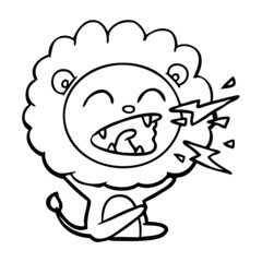 cartoon roaring lion