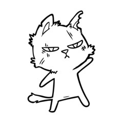 tough cartoon cat