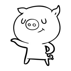 happy cartoon pig