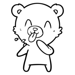 rude cartoon polar bear sticking out tongue