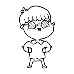 cartoon boy wearing spectacles