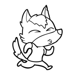 cartoon wolf running