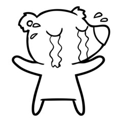 cartoon crying polar bear