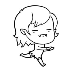 cartoon undead vampire girl running