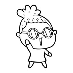 cartoon woman wearing spectacles