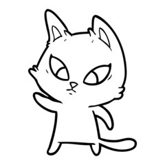 confused cartoon cat