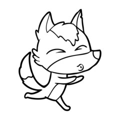 cartoon wolf whistling