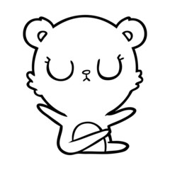 peaceful cartoon bear