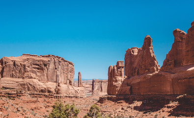 Fototapeta premium Arches National Park, Utah. Park Avenue. Rocks in the Moab Desert
