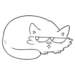 cartoon suspicious cat