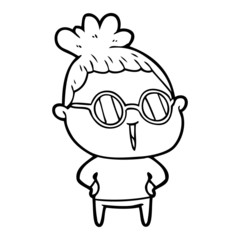 Obraz premium cartoon woman wearing spectacles