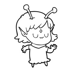 cartoon alien girl dancing