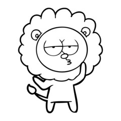 cartoon tired lion