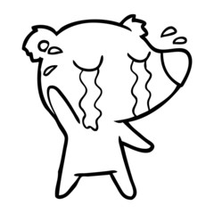 cartoon crying bear