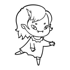 Obraz premium cartoon friendly vampire girl