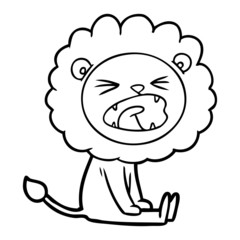 cartoon angry lion