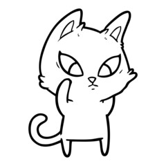 confused cartoon cat
