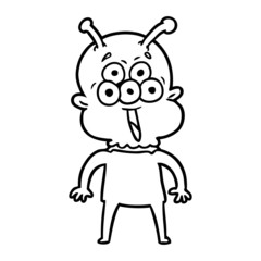 happy cartoon alien