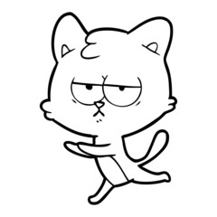 bored cartoon cat