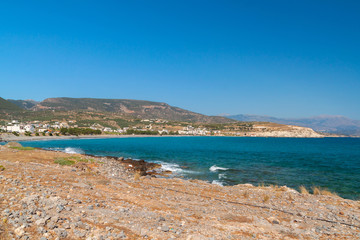 Amazing Bay view with blue lagoon on Crete, Greece