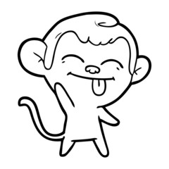 funny cartoon monkey waving