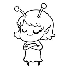 smiling alien girl cartoon