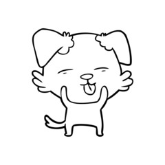 cartoon dog sticking out tongue