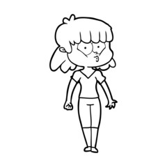 cartoon whistling girl