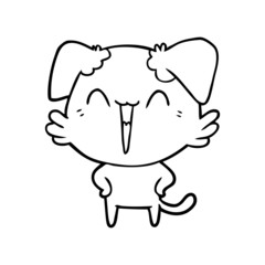 happy little dog cartoon