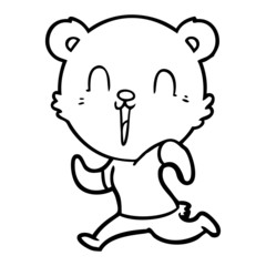 happy cartoon bear running