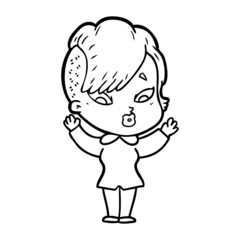 cartoon surprised girl