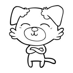 cartoon dog crossing arms
