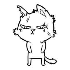 tough cartoon cat