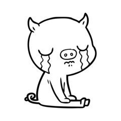 cartoon pig crying