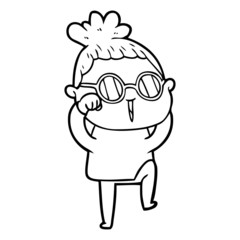 cartoon woman wearing spectacles
