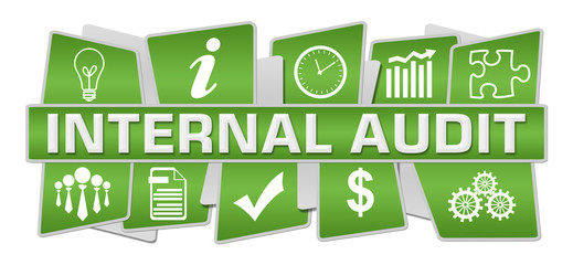 Fototapeta premium Internal Audit Green Symbols Top Bottom 