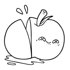 cartoon sliced apple