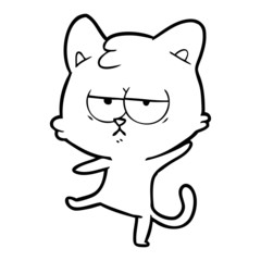bored cartoon cat