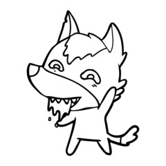 cartoon hungry wolf