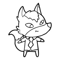 friendly cartoon wolf manager