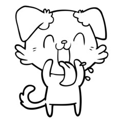 cartoon panting dog