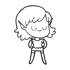 Obraz premium happy cartoon elf girl